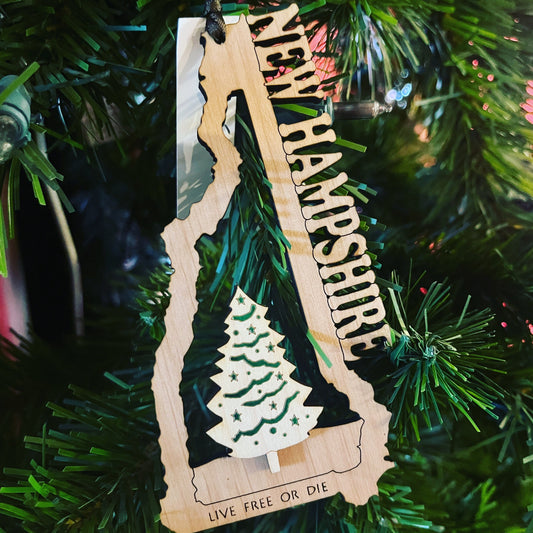 NH State Wood Ornament