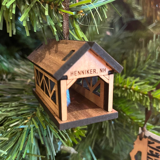 Covered Bridge Wood Ornament